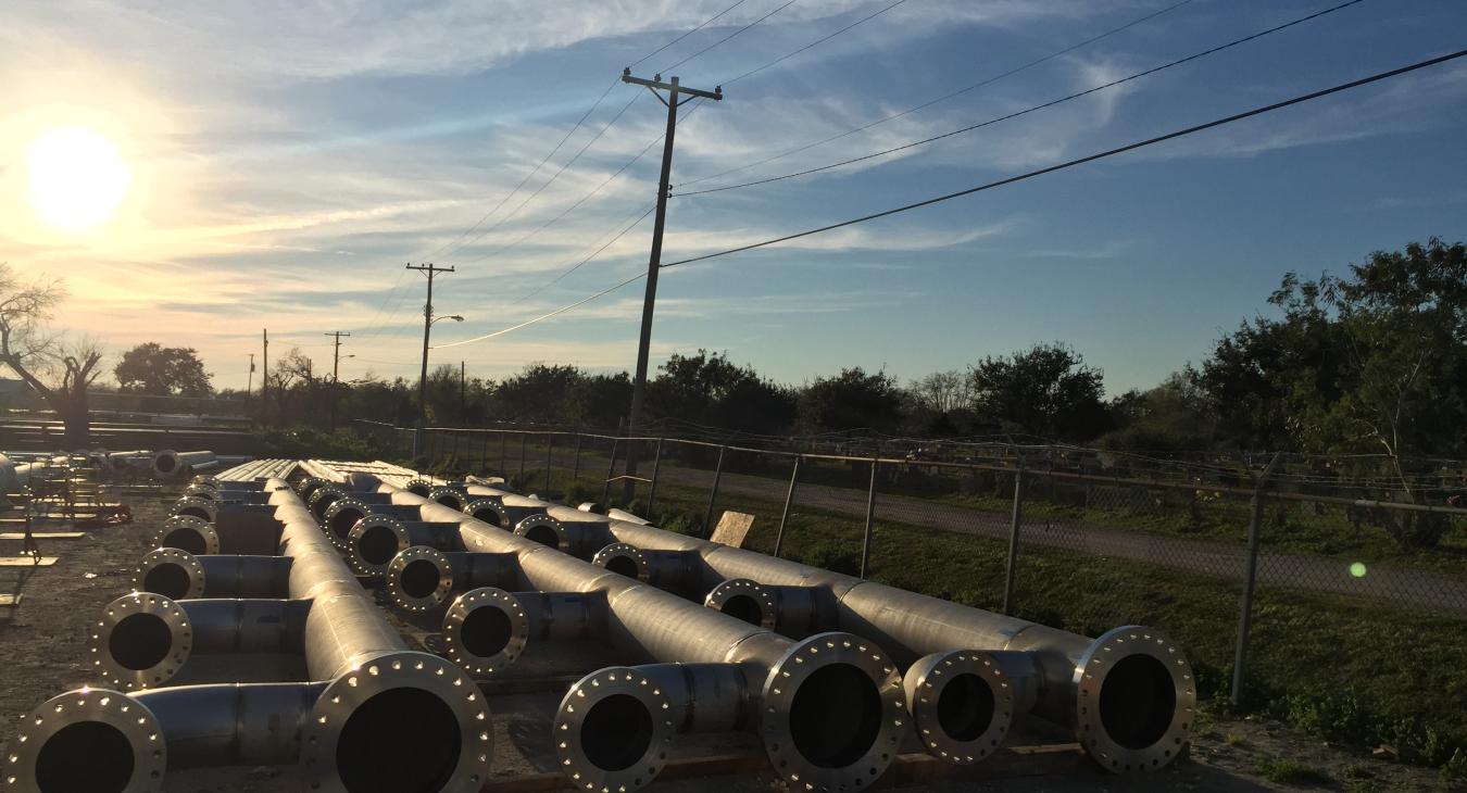 Gas Piping at Sunset