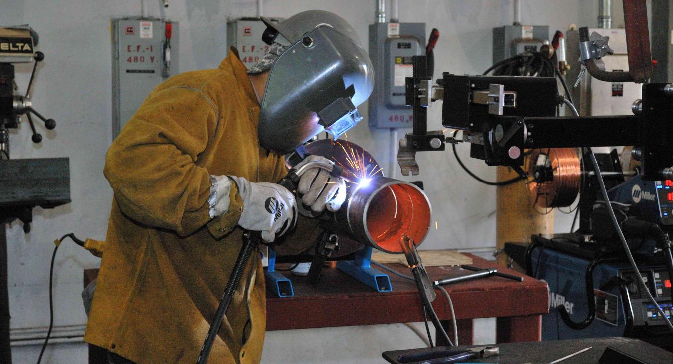 Employee welding